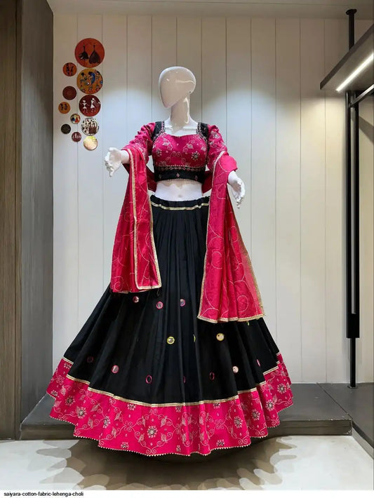 ISHAANCHI Premium COTTON FABRIC LEHENGA CHOLI